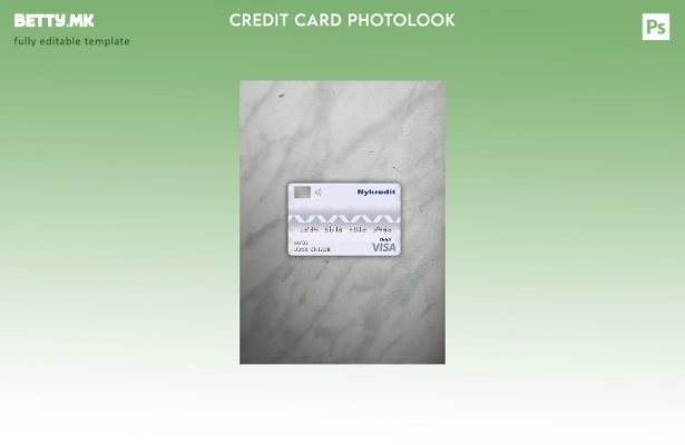 модерен стил Данска Nykredit банка виза дебитна картичка photolook предниот шабл